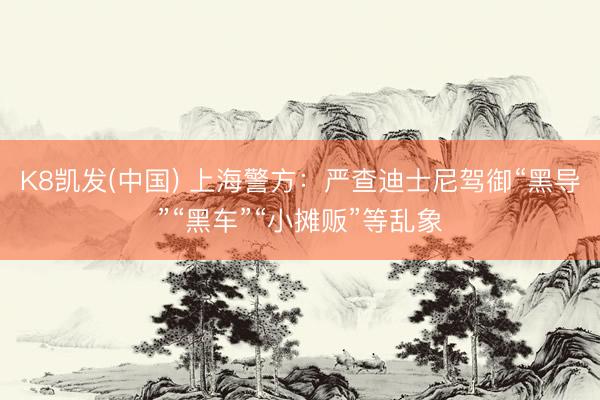 K8凯发(中国) 上海警方：严查迪士尼驾御“黑导”“黑车”“小摊贩”等乱象