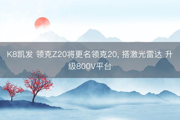 K8凯发 领克Z20将更名领克20， 搭激光雷达 升级800V平台