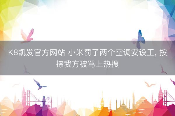 K8凯发官方网站 小米罚了两个空调安设工， 按捺我方被骂上热搜