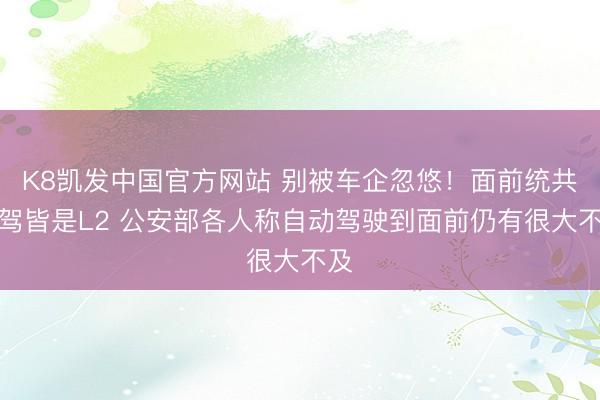 K8凯发中国官方网站 别被车企忽悠!面前统共智驾皆是L2 公安部各人称自动驾驶到面前仍有很大不及