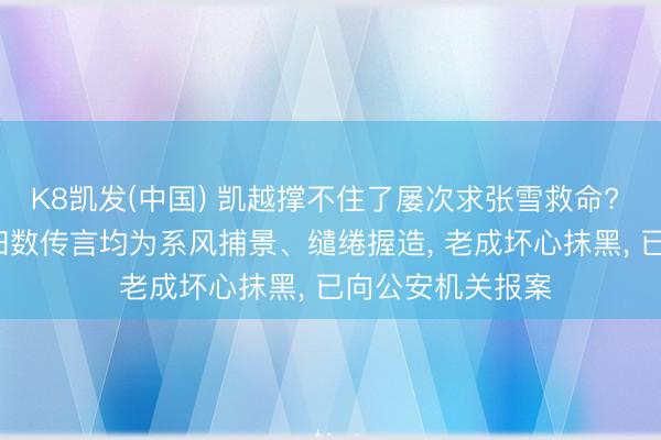 K8凯发(中国) 凯越撑不住了屡次求张雪救命? 凯越机车复兴: 扫数传言均为系风捕景、缱绻握造， 老成坏心抹黑， 已向公安机关报案