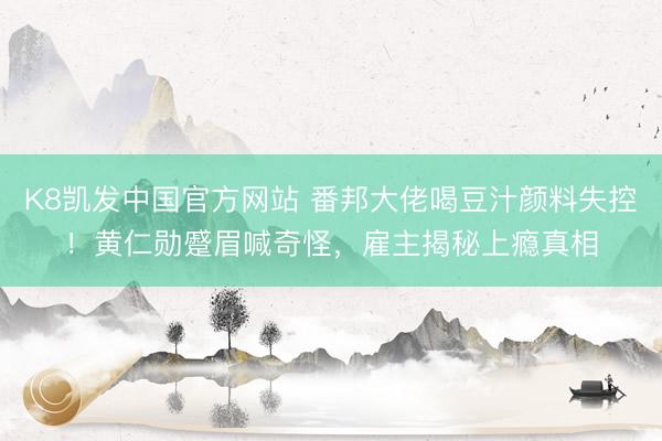 K8凯发中国官方网站 番邦大佬喝豆汁颜料失控!黄仁勋蹙眉喊奇怪,雇主揭秘上瘾真相