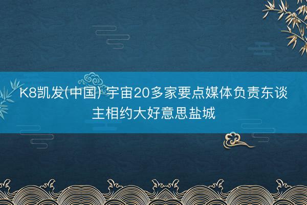 K8凯发(中国) 宇宙20多家要点媒体负责东谈主相约大好意思盐城