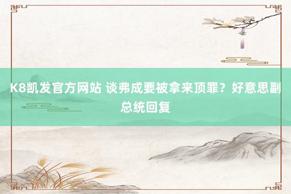 K8凯发官方网站 谈弗成要被拿来顶罪？好意思副总统回复